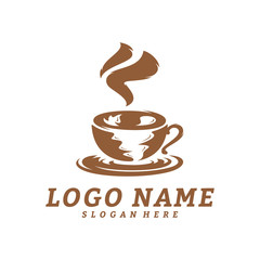 Coffee logo design vector template. Coffee label, Badge, Emblem. Illustration