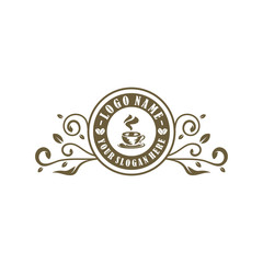 Coffee logo design vector template. Coffee label, Badge, Emblem. Illustration