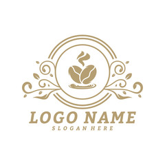 Coffee logo design vector template. Coffee label, Badge, Emblem. Illustration