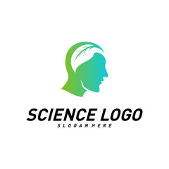 Head People with Leaf Logo Vector Template. Brain, Creative mind With Nature, learning and design icons. Man head, people symbols. Colorful Icon