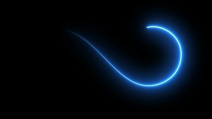  Infinite loop symbol in neon blue light on black background. Infinity Laser espectrum. Endless animation. Abstract eternity concept. Spiritual concept. Mathematical symbol