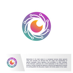 Connected Eye Logo design vector template. Technology Spiral Vision, Vortex, Circle. Colorful Icon