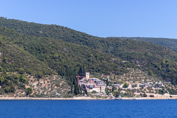 Fototapeta na wymiar Docheiariou (Dochiariou) monastery at Mount Athos, Greece