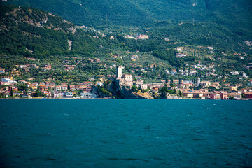 Fototapeta na wymiar The lovely town of Malcesine on Lake Garda in Italy