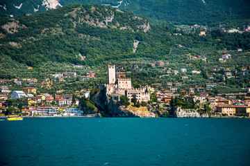 Fototapeta na wymiar The lovely town of Malcesine on Lake Garda in Italy