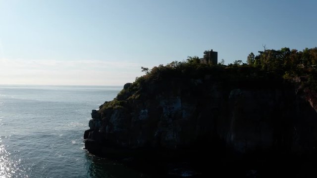 Maine island fly over