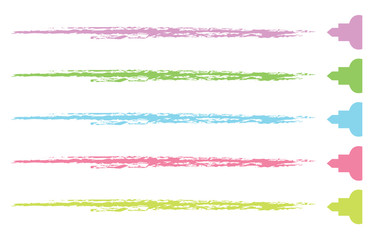 Chalk marker tips with drawn chalk lines