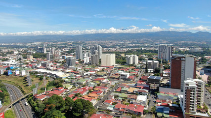 Fototapeta na wymiar Aerial View of La Sabana, rohrmoser, pavas, and Escazu