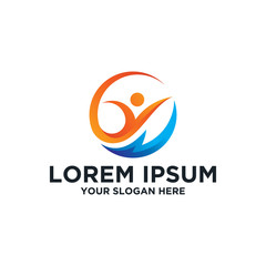 People circle logo Template