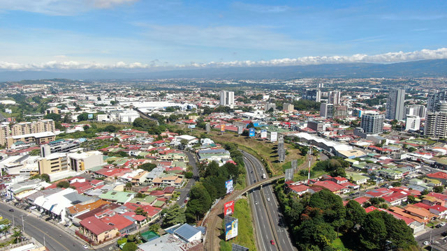 Aerial View of La Sabana, rohrmoser, pavas, and Escazu