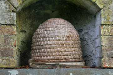 A traditional hand made bee skep