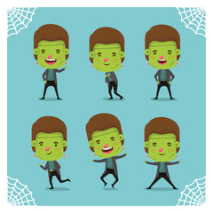 group of little boys with frankenstein costumes