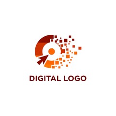 Digital Abstract Technology Logo Stock Vector 