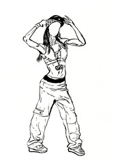 street dancer hand drawn illustration,art design