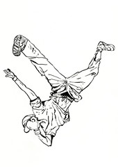 street dancer hand drawn illustration,art design