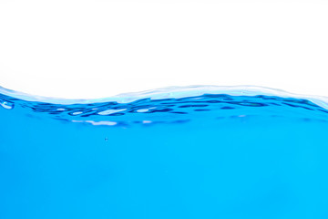 blue water waves with with bubbles on a white background