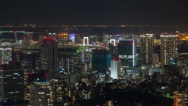 Night Aerial Tokyo Cityscape Modern Architecture