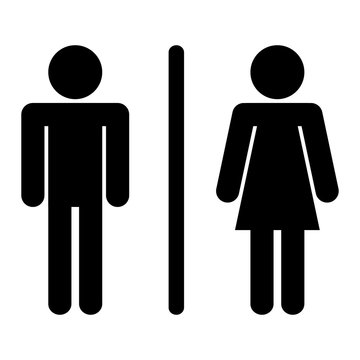 male female toilet restroom sign logo black silhouette