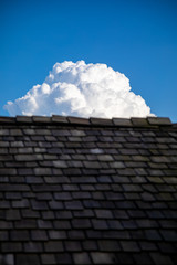 Summer sky with cumulus clouds