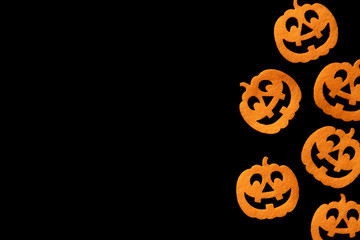 Halloween background. Pumpkin scary orange decoration isolated o