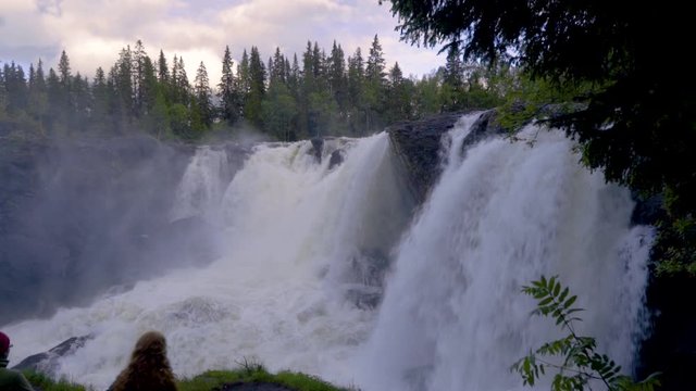 Ristafallet in Northern Sweden is one of the biggest waterfalls with the most amount of water falling continuously every day.