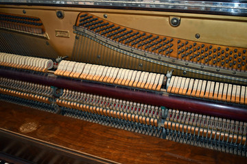 Inside of a piano