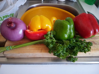 fresh vegetables on wooden table