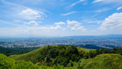 若草山からの眺望　奈良市街　山頂