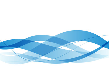 Abstract blue wave lines with smooth background