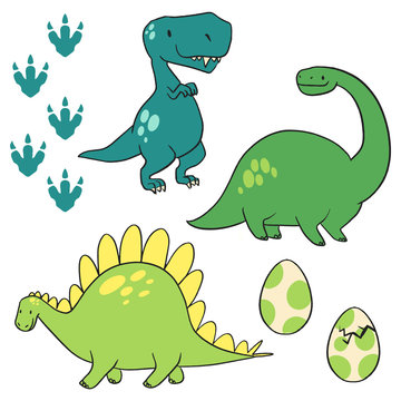 Cartoon Dinosaur Elements Illustration Vector