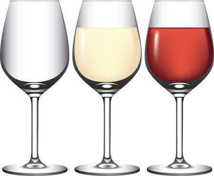 Wine glasses with wine