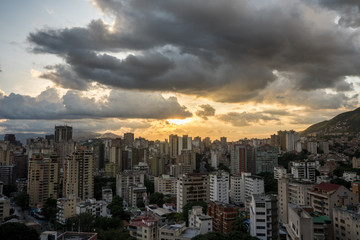 Fototapeta premium View of Caracas city from west side during a sunset. Venezuela