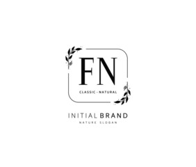 F N FN Beauty vector initial logo, handwriting logo of initial signature, wedding, fashion, jewerly, boutique, floral and botanical with creative template for any company or business.