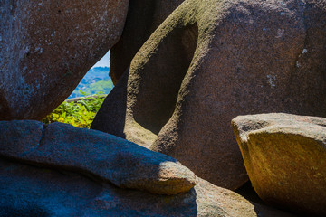 Incredible landscape on the island Renote in Tregastel. Brittany. France