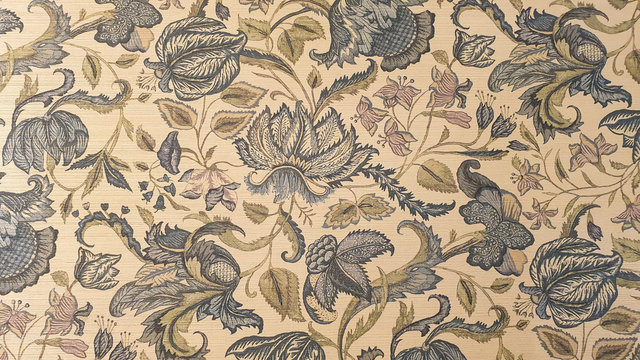 Vintage artistic flowers and leaves wallpaper background
