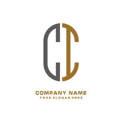 CI minimalist letters, with black and gold, white, black background logos