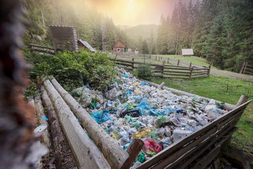 Mountain of trash under the top