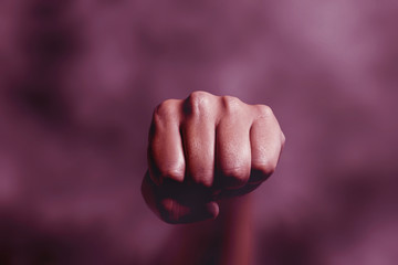 Punch. Gray background.  パンチ　グレー背景