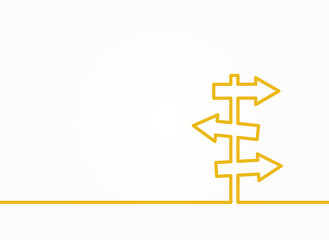 Arrow sign on white background