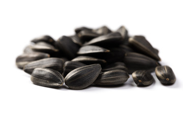 Sunflower seeds isolated on white background