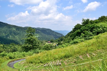 Fototapeta na wymiar 夏の湯沢高原 ボブスレーコース