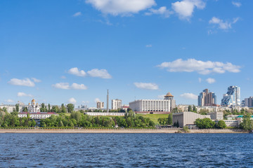 Fototapeta na wymiar Glory Square and its surroundings in Samara with a river, Russia