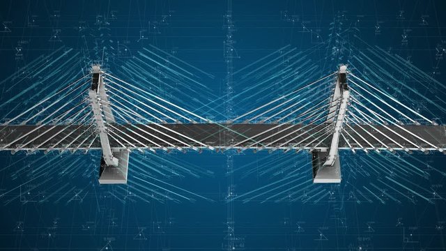 3D architecture structural engineering design of bridge infrastructure 