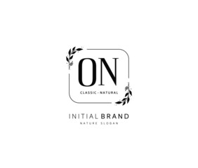 O N ON Beauty vector initial logo, handwriting logo of initial signature, wedding, fashion, jewerly, boutique, floral and botanical with creative template for any company or business.
