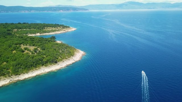 Aerial view of Krk island, Croatia