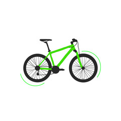 Fototapeta na wymiar Bicycle with green elements vector illustration icon isolated on white background, Bicycle logo concept