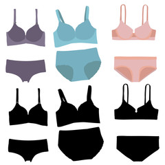 lingerie, underpants and bra on a white background, set