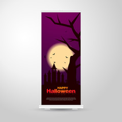 Happy Halloween Party. With pumpkins and place for text. Template design vector for invitations, greeting cards and backgrounds.