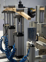 Image of pneumatic cylinders for fixing blanks.