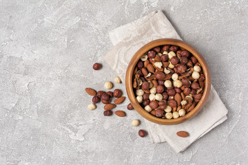 Top view of healthy whole nut mix